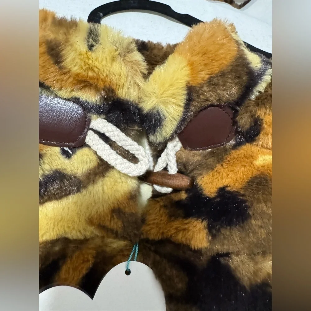 Hayden Kids Camo Print Plush Hooded Jack- Brown and Gold